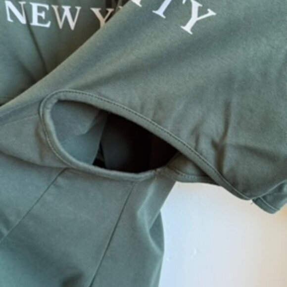 J.ING NYC Graphic Long Sleeve Dress | Olive Green Streetwear XS - Picture 5 of 5
